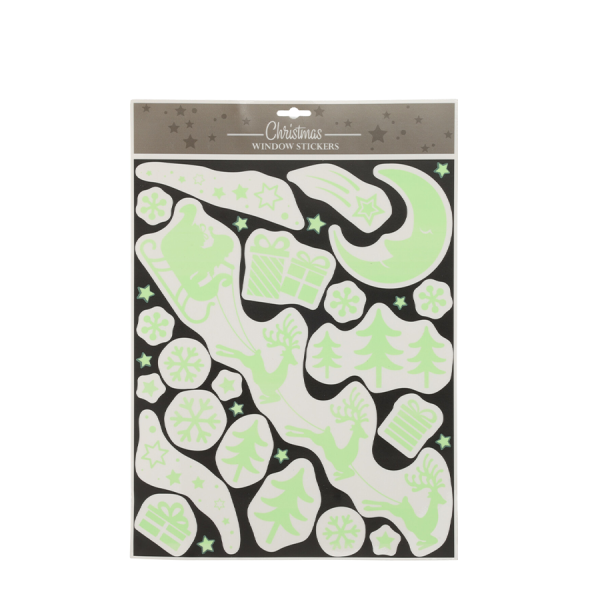 Raamstickers Glow In The Dark Rendieren & Slee