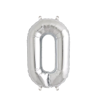 Ballon Folie Cijfer 0 Zilver 35cm