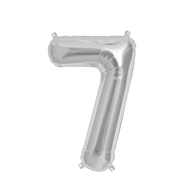 Ballon Folie Cijfer 7 Zilver 35cm