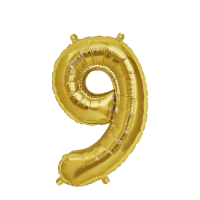 Ballon Folie Cijfer 9 Goud 35cm