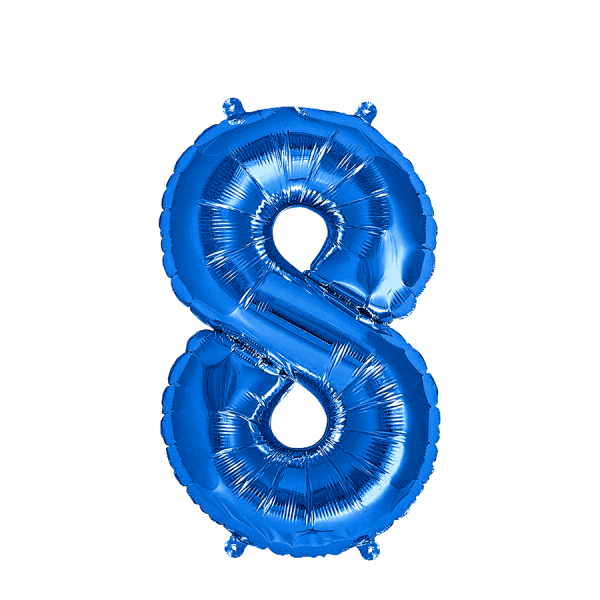Ballon Folie Cijfer 8 Blauw 35cm