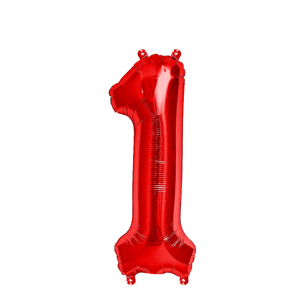 Ballon Folie Cijfer 1 Rood 35cm