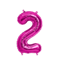 Ballon Folie Cijfer 2 Roze 35cm
