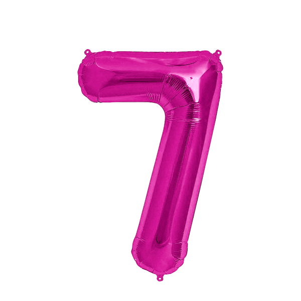 Ballon Folie Cijfer 7 Roze 35cm