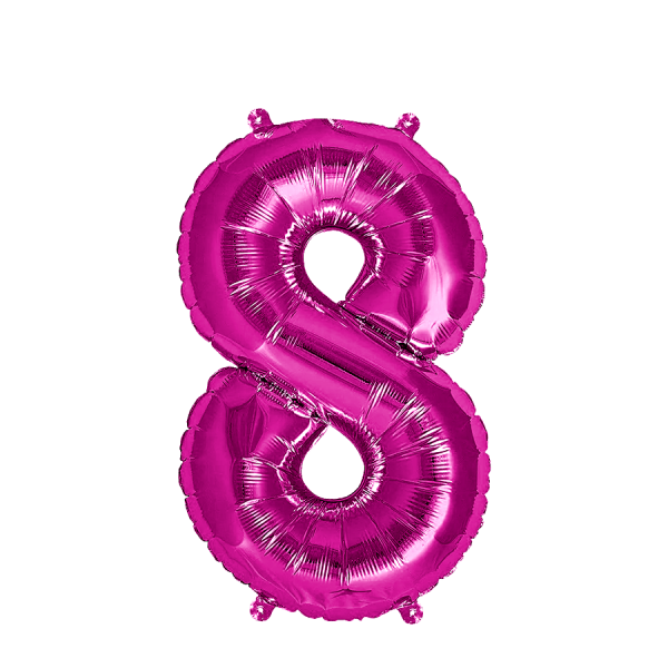 Ballon Folie Cijfer 8 Roze 35cm