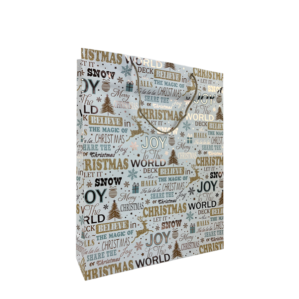 Cadeautas Large Kerst Wit 33x9,6x41cm