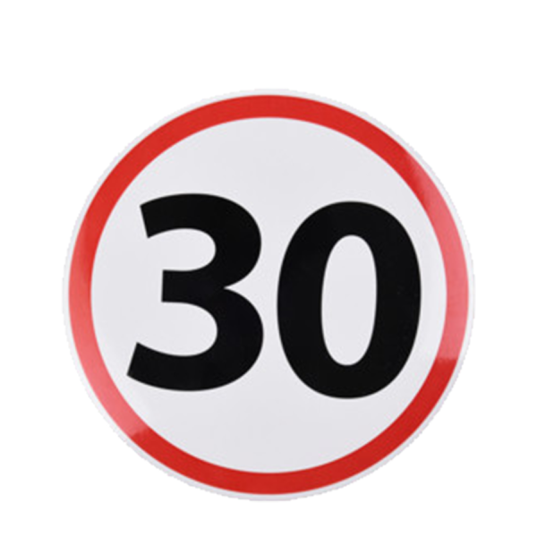 Button Verkeersbord 30 Jaar Ø15cm