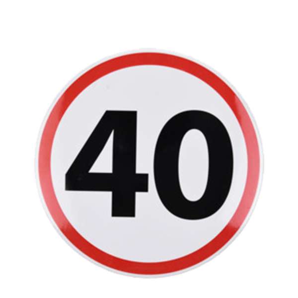 Button Verkeersbord 40 Jaar Ø15cm