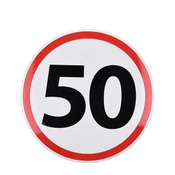 Button Verkeersbord 50 Jaar Ø15cm