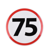 Button Verkeersbord 75 Jaar Ø15cm