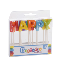 Verjaardagskaarsen Happy Birthday 13-delig