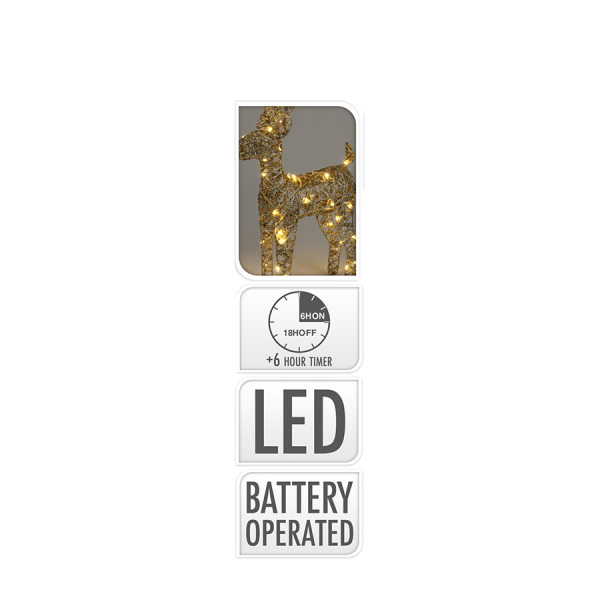 Rendier LED Goud 40 Leds 37cm