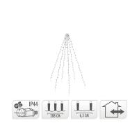 Vlaggenmast Verlichting Warm Wit 192 Leds 190cm