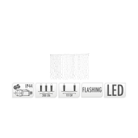 Lichtgordijn Flashing LED Warm Wit 189 Leds 200x70cm