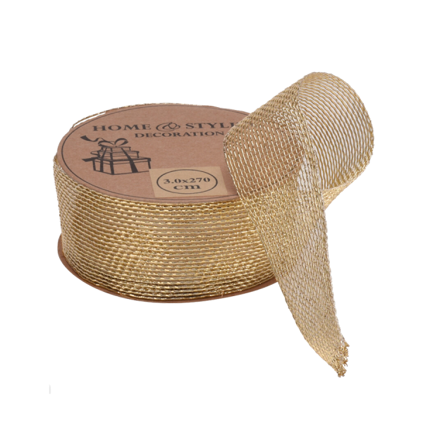 H&S Cadeaulint Goud 3x270cm