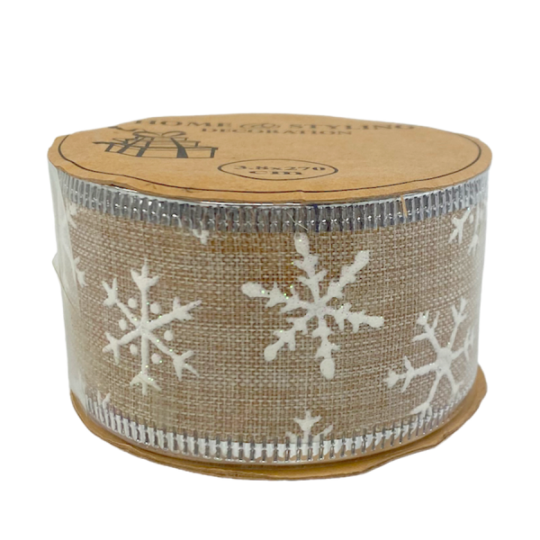 H&S Cadeaulint Jute Sneeuwvlok 3,8x270cm