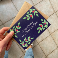 Art by Andu Wenskaart Christmas Blue