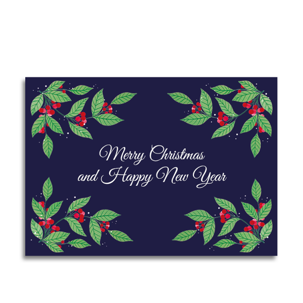 Art by Andu Wenskaart Christmas Blue