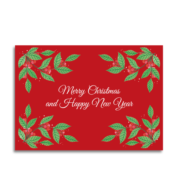 Art by Andu Wenskaart Christmas Red