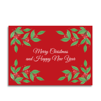 Art by Andu Wenskaart Christmas Red