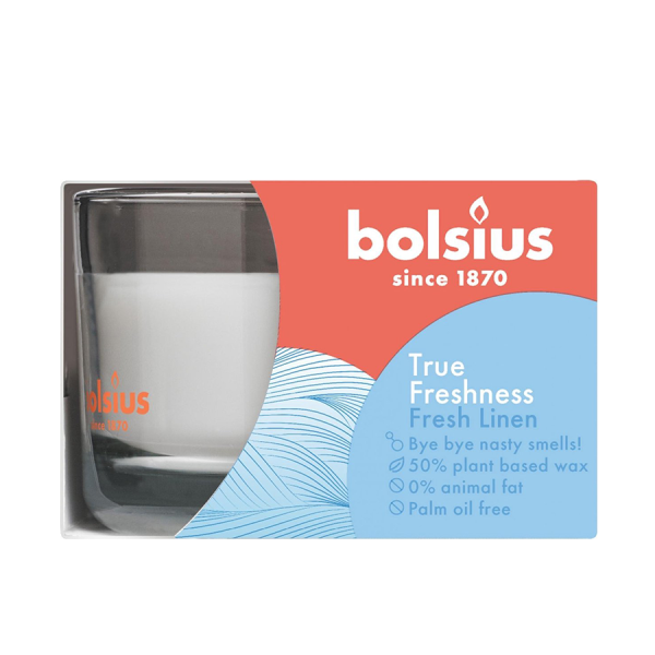 Bolsius Geurglas True Freshness Fresh Linen 50/80mm