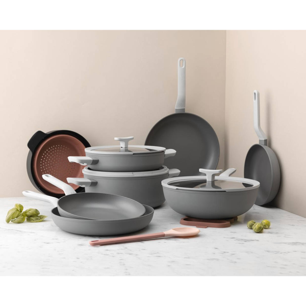 BergHOFF Leo Lite Steelpan Met Deksel Grijs Ø18cm