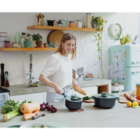 BergHOFF Leo Steelpan Met Deksel Groen Ø18cm