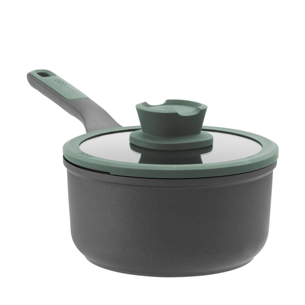 BergHOFF Leo Steelpan Met Deksel Groen Ø18cm