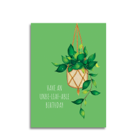 Art by Andu Wenskaart Unbe-leaf-able Birthday