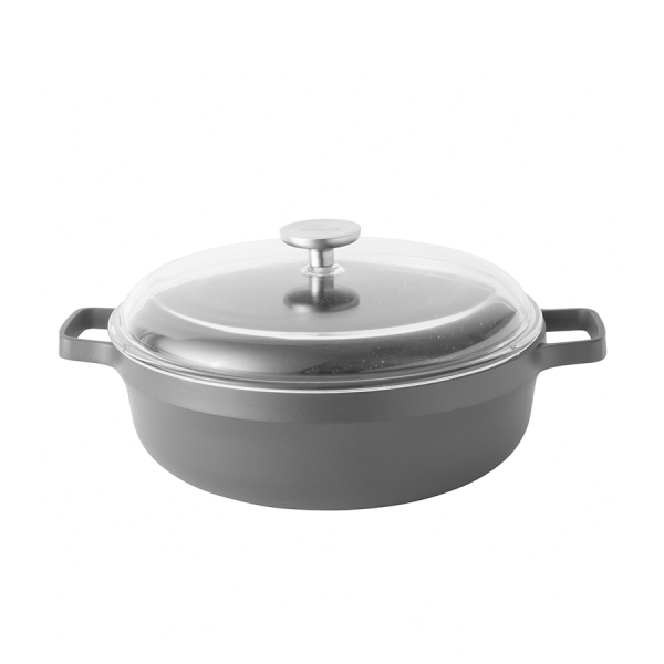 BergHOFF GEM Sauteerpan 2 Handvaten Met Deksel Zwart Ø28cm