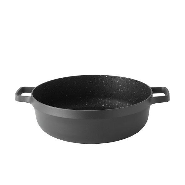 BergHOFF GEM Sauteerpan 2 Handvaten Met Deksel Zwart Ø28cm