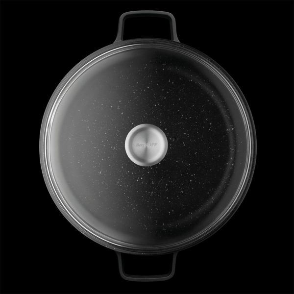BergHOFF GEM Sauteerpan 2 Handvaten Met Deksel Zwart Ø28cm