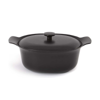 BergHOFF Ron Kookpot Ovaal Met Deksel Gietijzer Zwart 28x22cm