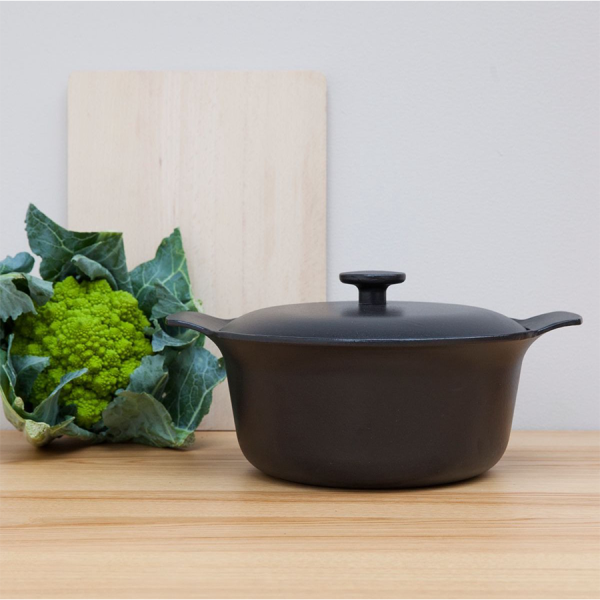 BergHOFF Ron Kookpot Met Deksel Gietijzer Zwart Ø24cm