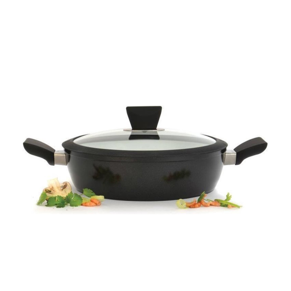 BergHOFF Eclipse Sauteerpan 2 Handvaten Met Deksel Zwart Keramisch Ø26cm