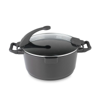 BergHOFF Virgo Kookpot Met Deksel Zwart Ø16cm