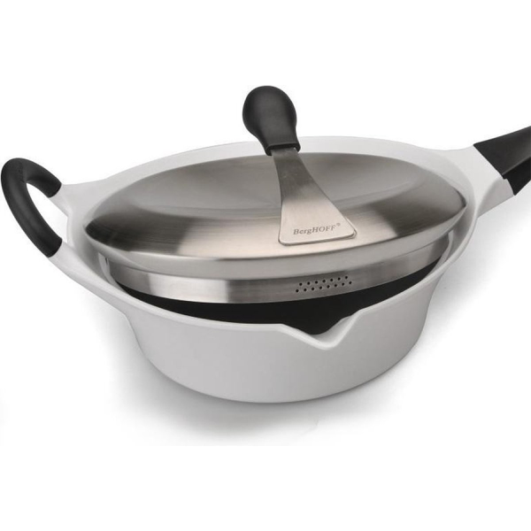 BergHOFF Auriga Sauteerpan Met Deksel Afneembaar Handvat Wit Keramisch Ø24cm