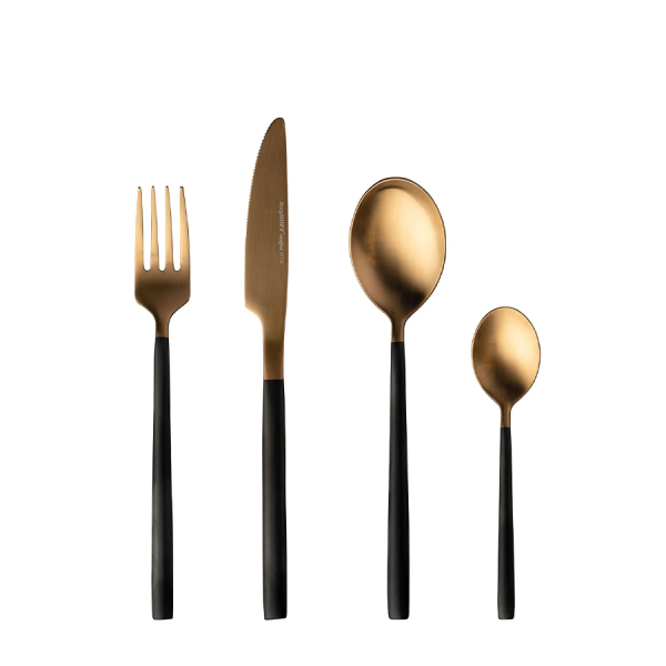 BergHOFF GEM Bestekset Zwart/Verguld 4-delig