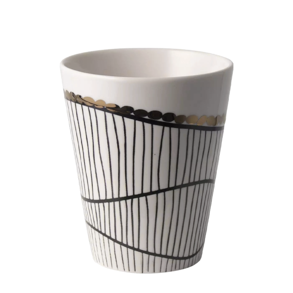 Gusta Beker Fika Wit/Zwart/Goud 300ml