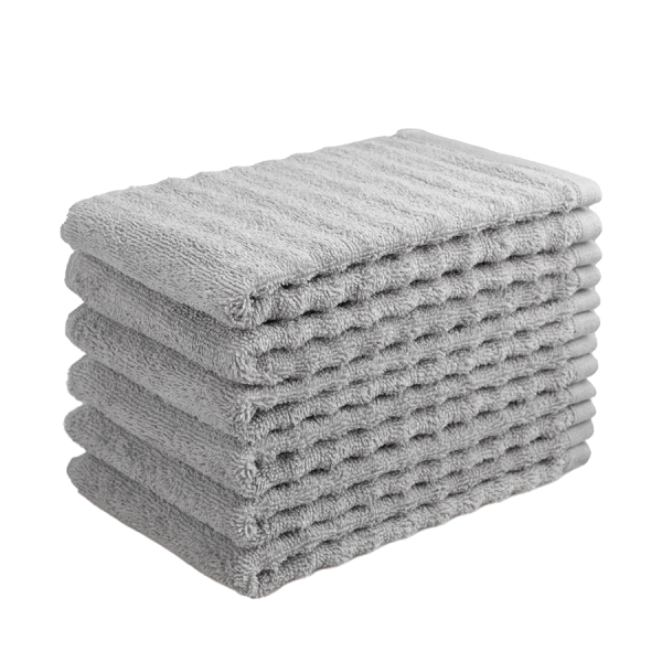 Gastendoekjes Wave Licht Grijs 6 stuks