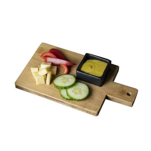 Gusta Serveerplank Met Dipschaaltje 14x25cm
