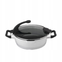 BergHOFF Virgo Sauteerpan 2 Handvaten Met Deksel Wit Ø28cm