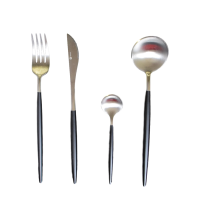 Gemeo Bestekset Serwa Zwart/Zilver Mat 16-delig