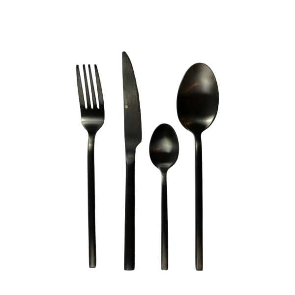 Gemeo Bestekset Rakin Zwart Mat 16-delig