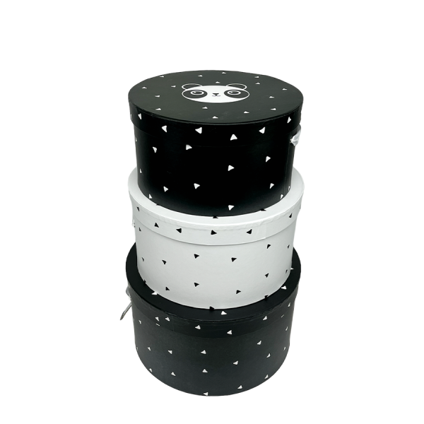 J-Line Opbergdozen Panda Ø32x18cm 3-delig