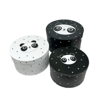 J-Line Opbergdozen Panda Ø32x18cm 3-delig