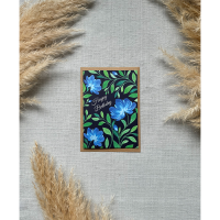 Art by Andu Wenskaart Blue Vine