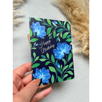 Art by Andu Wenskaart Blue Vine