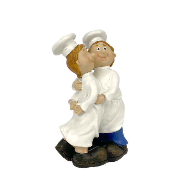 Beeldje Deco Kok Knuffelende Koks