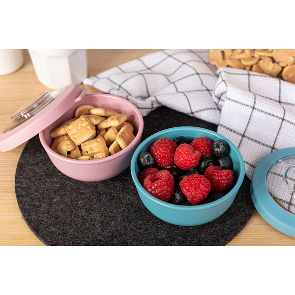 Amuse Life Snack Bowl Met Deksel Blauw 200ml